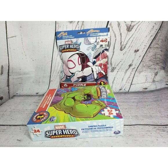 2 Marvel Super Hero Adventures 48-Piece On-the-Go Puzzles – Fun Kids Activities - Picture 3 of 6